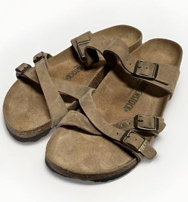 Birkenstock FRANCA Leather OILED Women Sandals Shoes Slides Tobacco 41
