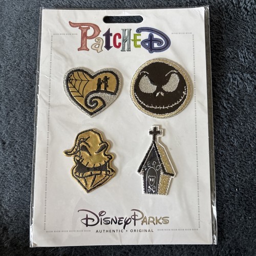 Disney Parks Patched Nightmare Before Christmas 4er Set Aufnäher Original NEU