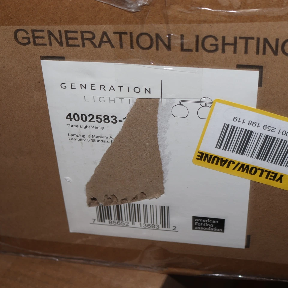 Luz de tocador de baño Generation Lighting Orley 3 luces negra medianoche 26,5" Foto 2 de 4
