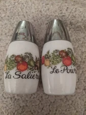 CORELLE COORDINATES GEMCO SPICE OF LIFE SALT & PEPPER SHAKER SET FREE USA SHIP