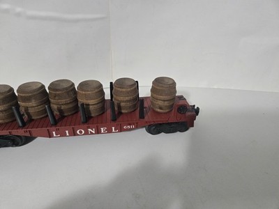 Vintage Lionel O Gauge Flatcar With Barrels Used No Box Nice