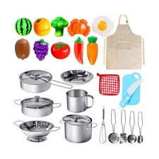 28Pcs Pretend Play Kitchen Toys, Kitchen Playset Cooking Toys Set w... Fast Ship
