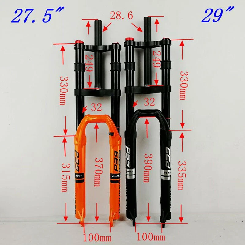 Mountain Bike Double Shoulder Suspension Front Fork Damping Tortoise Air Forks - Image 2 of 4