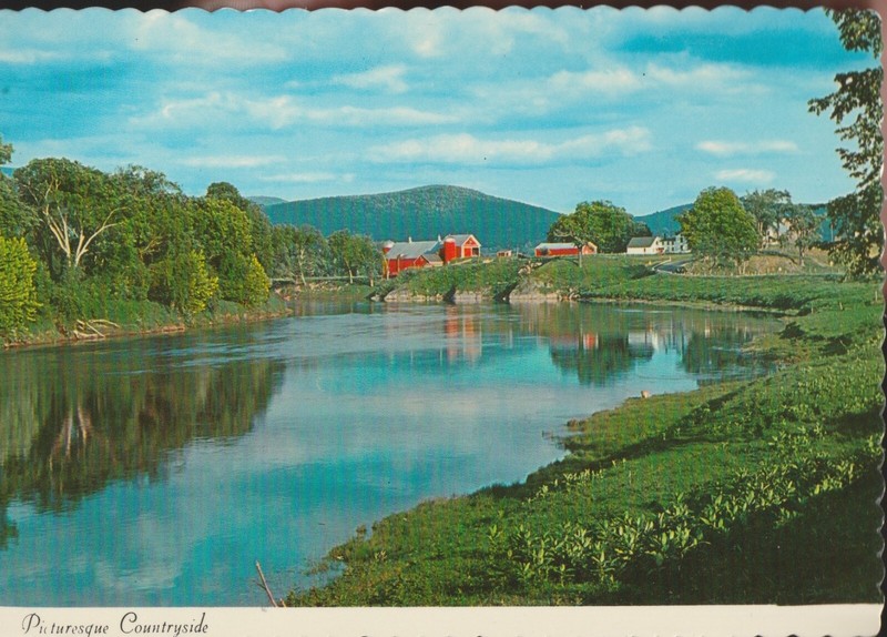 Greetings from Oneonta New York NY Picturesque Countryside View Vtg Postcard B