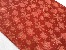 lovemyfabric Christmas Holidays Brocade In Glittery Snowflake Print Table Runner