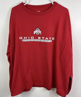 Ohio State Buckeyes Pro Player Long Sleeve TShirt Adult Sz XL Red