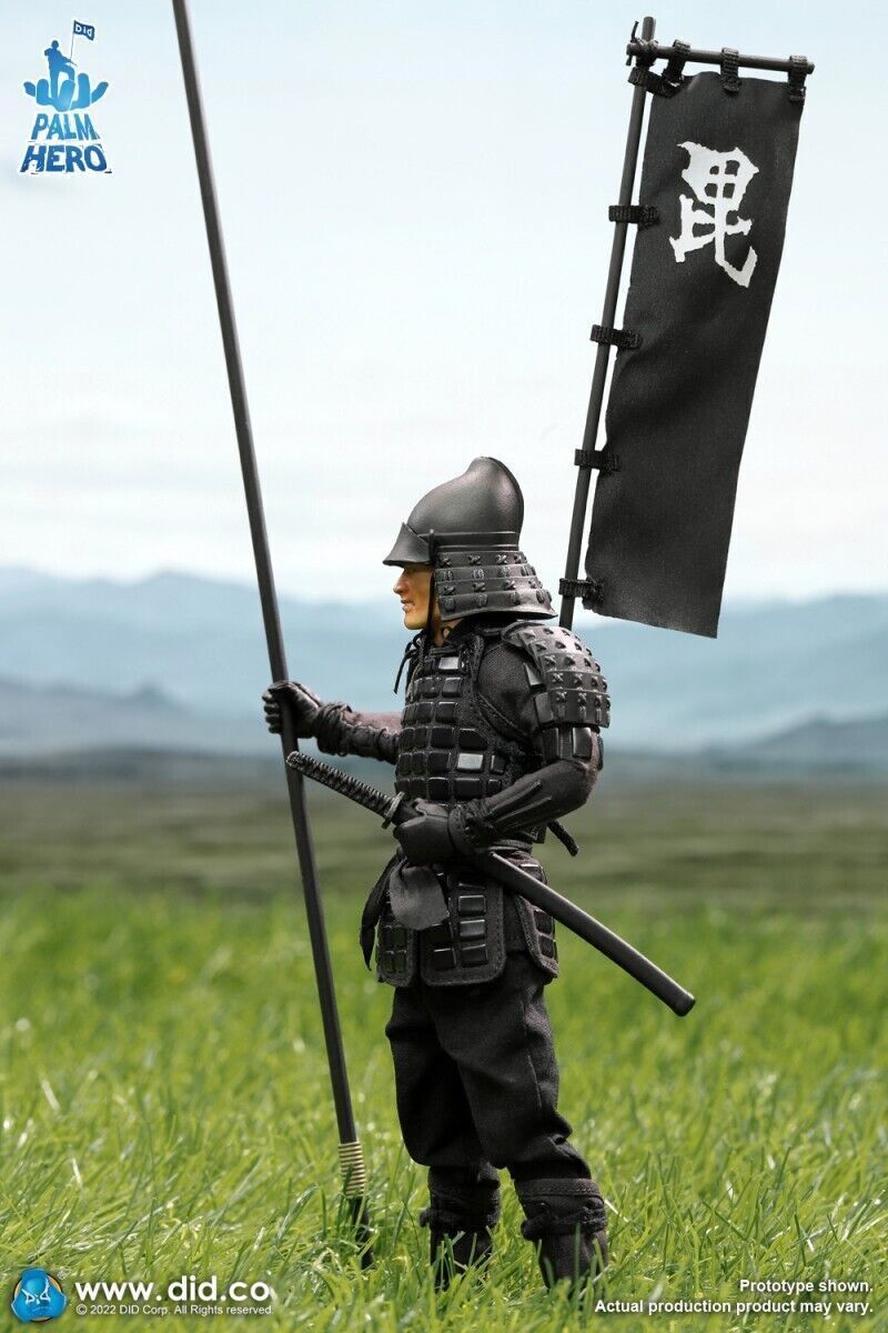DID XJ80017A Palm Hero Japan Samurai Sengoku Soldier Black 1/12