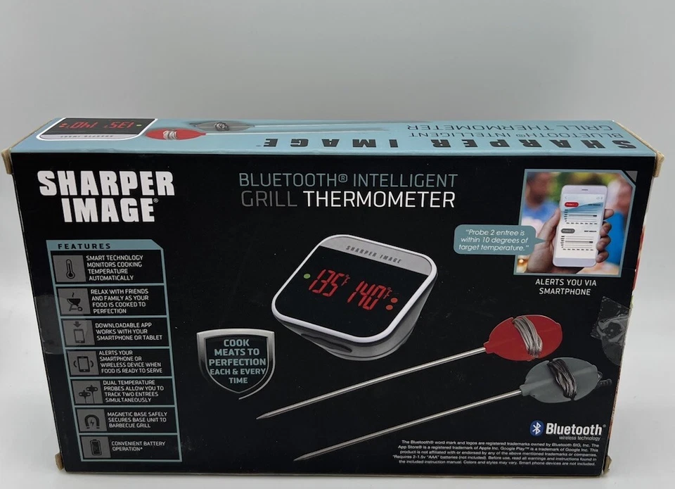 Sharper Image Bluetooth Intelligent Grill Cooking Thermometer New Open Box - Image 4 of 4