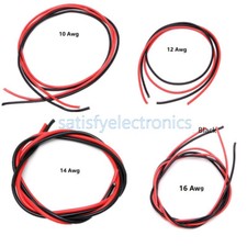 10/12/14/16 Black Red AWG Gauge Wire Flexible Silicone Copper Cables RC