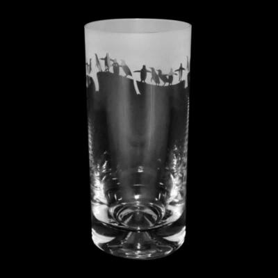 Animo Longdrinkglas handgeätzt Kristall Tier Becher Geist Geschenk Pinguin