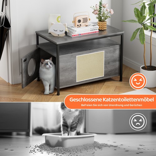 Design Katzenschrank Katzentoilette Katzenhaus Katzenmöbel Katzenhöhle Holz 80cm - Bild 12 von 12