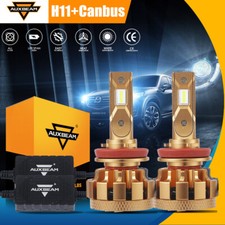 AUXBEAM H11 H9 H8 Canbus LED Headlight Bulbs SMD Kit 70W Fan Low Beam 6000K F16P