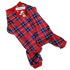 Pet Central Dog Small 10 inch Red Tartan Plaid Pajamas