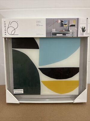 Project 62- Set of 2 14''x14'' Abstract Shaped Acrylic Art.