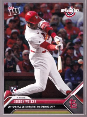 Jordan Walker Cardinals Rookie Debut 1st MLB Hit Opening Day 2023 Topps Now #7