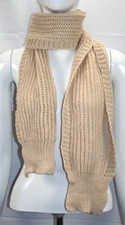 Tan Knit Scarf Unknown Brand Size 7.5" X 60"
