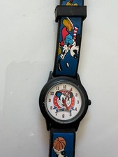 Disney Vintage Style Mickey Mouse Stainless Steel Watch w/ Leather Band