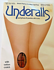 VTG. Underalls Pantyhose Queen Size Suntan Legs Beige Panty Sandalfoot 310X 1985