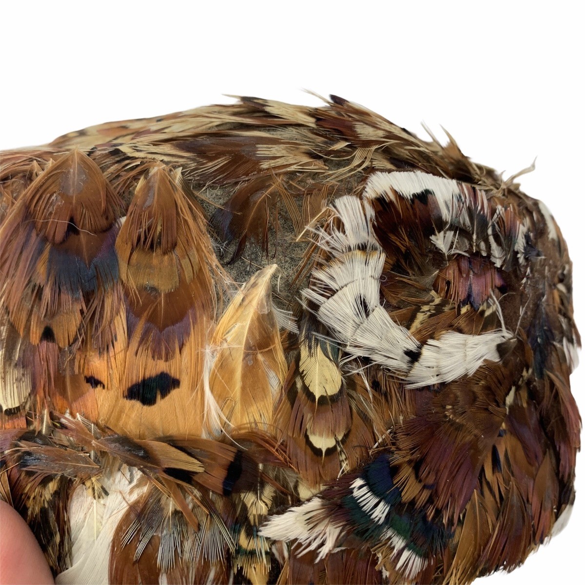 Vintage Pillbox Hat 60s Pheasant Feathers Handmade Vintage Pillbox Hat 60s Pheasant Feathers Handmade Womens  main image 3