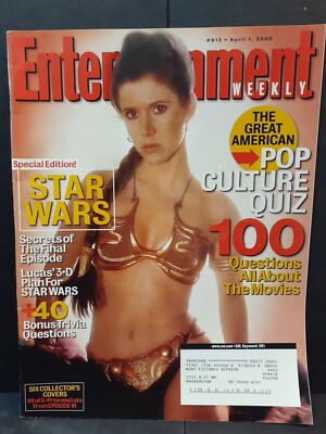 ENTERTAINMENT WEEKLY MAGAZINE  STAR WARS  SLAVE LEIA CARRIE FISHER APRIL 1 2005