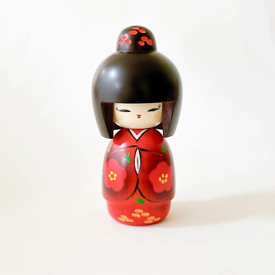 Kokeshi ''hohoemi'' - smiling/Lächeln by Shôei, Holzpuppe ca. 15cm