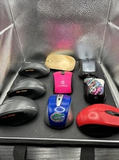 Lot Of 9 Wireless Computer Mouses. Logitech, Tecknet, Insignia, Gearhead.