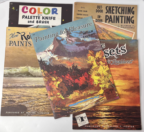 Lot of 5 Walter T Foster How to Paint & Art Instruction Books Landscapes Vintage