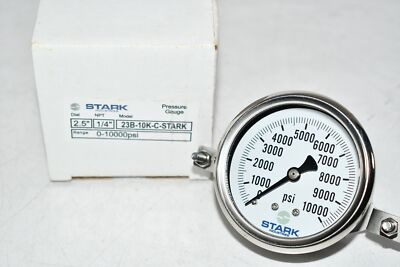 #ad NEW Stark Industries 23B 10K C 2 1 2#x27;#x27; Pressure Gauge 0 10000 PSI 1 4#x27;#x27; NPT $31.98