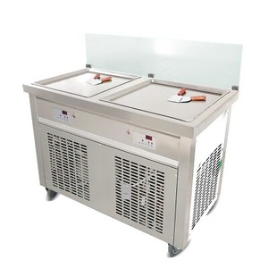 USA Kolice Commercial ETL 21"x21" Double Square Pans Fried ice Cream Machine