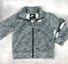 Nike Boys Full Zip Jacket Size 18 Months Gray Track Jacket Collar Pockets
