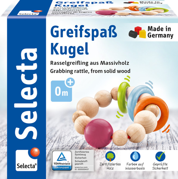 Selecta Babywelt Greifspaß Kugel Greifling Babyspielzeug Holzspielzeug Neu 61000-image