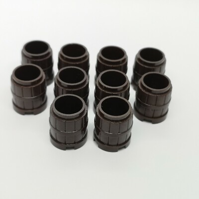 Lego - 10 x dunkelbraune Fässer - 2x2x2 Noppen (2489)