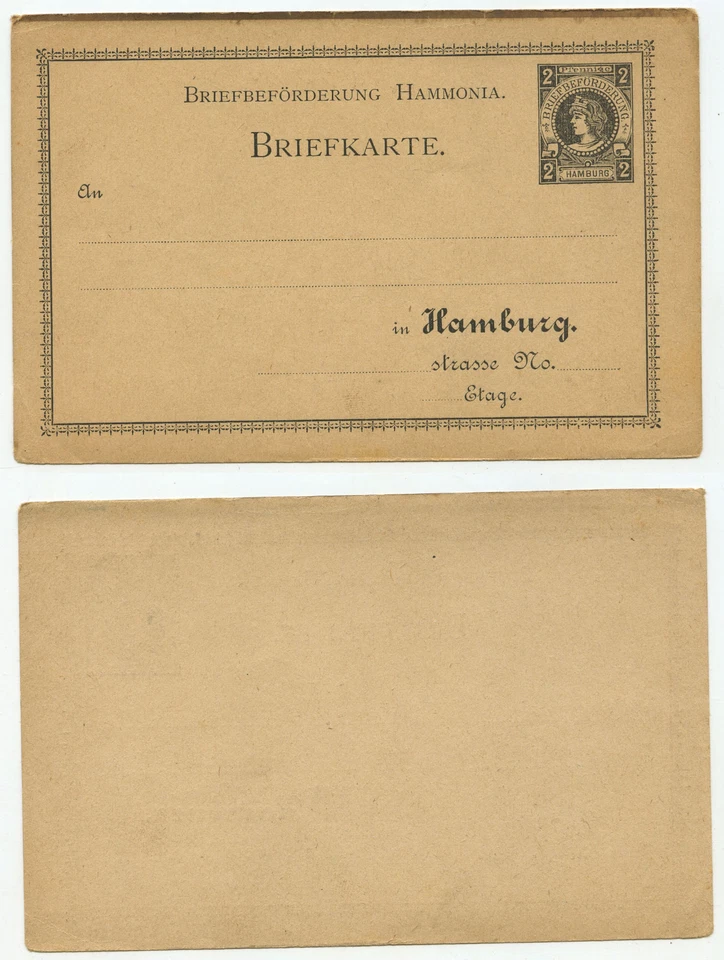 16163 - Briefbeförderung Hammonia - Hamburg - Briefkarte - Ganzsache ungebraucht - Bild 1 von 1