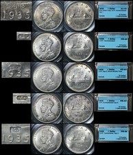 CANADA VARIETY Dollars 1935-1954 - JOP Counterstamp - 22 Coin set FINEST (a600)
