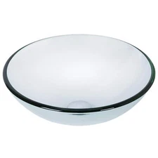 VIGO Giovanni Iridiscent 17"L x "17W x 7"H Over the Counter Glass Round Vessel
