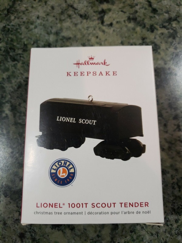 NIB 2019 HALLMARK KEEPSAKE CHRISTMAS TREE ORNAMENT LIONEL 1001T SCOUT TENDER NEW