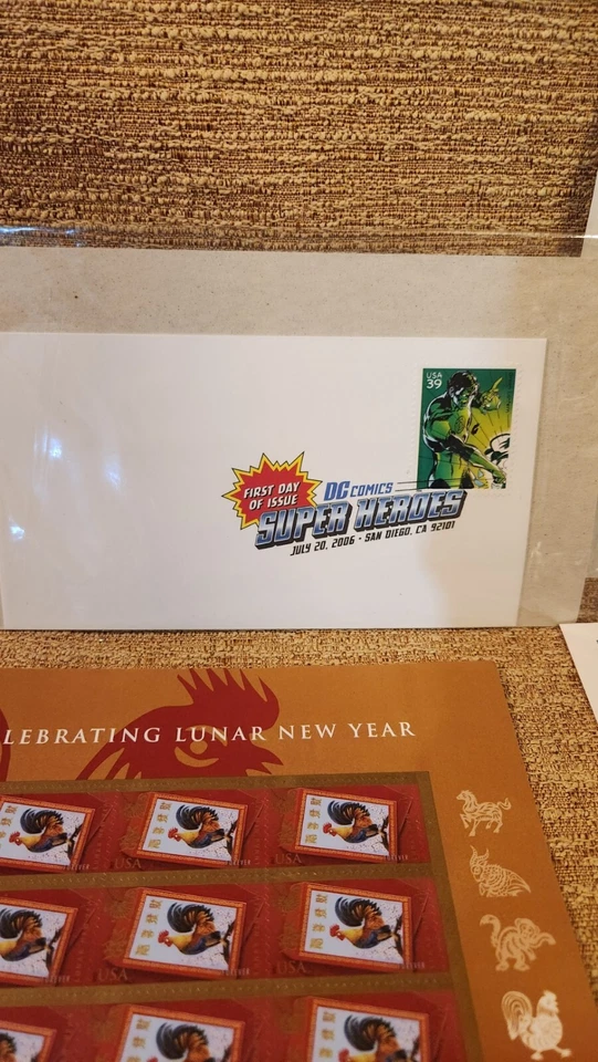 Primer día de emisión DC Comics Super Heroes Green Lantern Plus 20$ estampillas Forever Foto 2 de 4