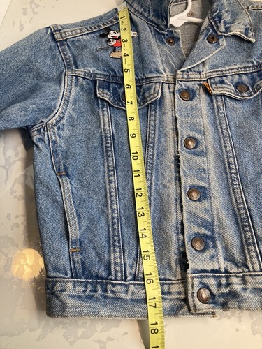 Vintage 90s Little LEVI's Denim Trucker Jacket 74027 Kids SIze 6 Orange Tab - Picture 12 of 12
