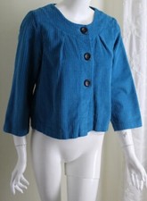 Habitat Sz S Vibrant Blue Textured 3/4 Short Lux 100% Cotton Jacket