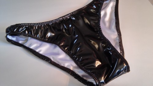 Mens PVC Vinyl Shiny Suit Brief Lined with Satin Special Night Custom Made USA - Picture 1 of 3