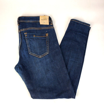 Zara Basic Z1975 Denim Skinny Jeans Blue Jean  Solid Dark Wash Size 6 Zipper Fly