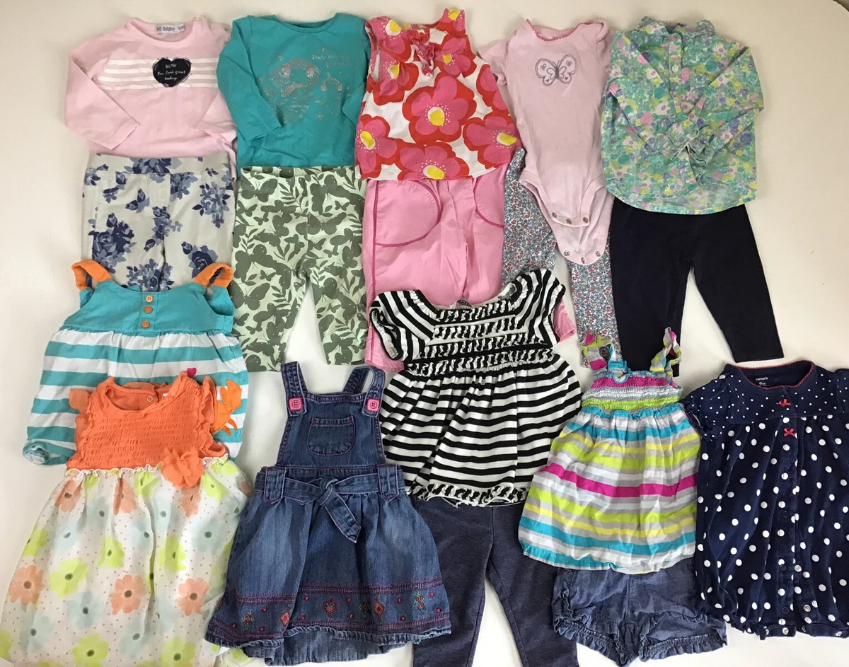 Big Lot Of Girls Summer Clothes Size 6 9 And 9 Months. Few 6 12