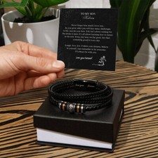 To My Son Gift for Son Bracelet Love from Mom, Dad Forever Birthday, Christmas
