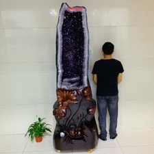 1653LB Natural High quality A pair of Amethyst Crystal Church Cathedral geode