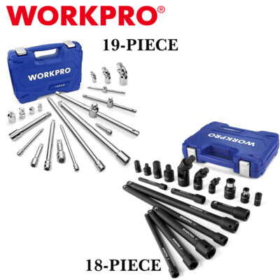 #ad WORKPRO 18 Pieces Drive Tool Accessory Set 19 Pieces Drive Socket Extensions Set $38.99