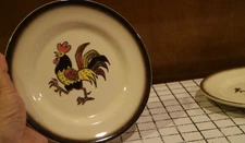 VTG Metlox Poppytrail Rooster Medium Plates Set/2 7.5" California pottery