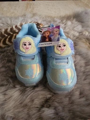 Zapatillas deportivas NewDisney's Frozen para niñas pequeñas talla 7 azules y blancas iluminadas Foto 2 de 4