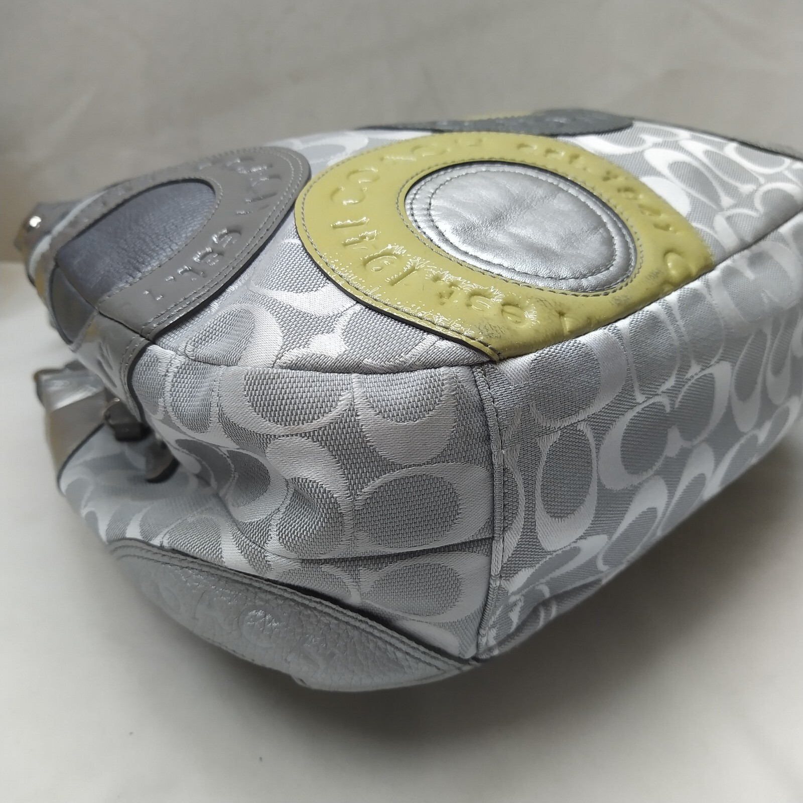 Coach Multicolor Round Patchwork Canvas Leather 3… - image 6