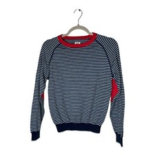 Mini Boden Sweater Boys 11-12Y Striped Elbow Patches Youth Stretch Cotton Knit