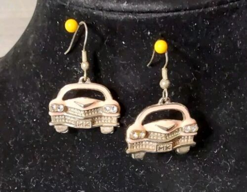 Michael Kors Dangle Earrings Pink Cadillac Car Rhinestone Lights Unique Rare 1''